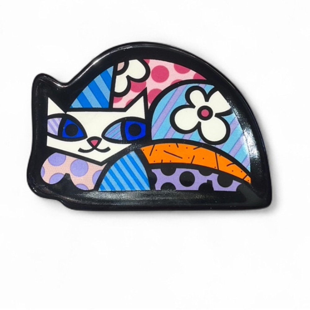 2008 ROMERO BRITTO TEA BAG CATTY HOLDER 🐈